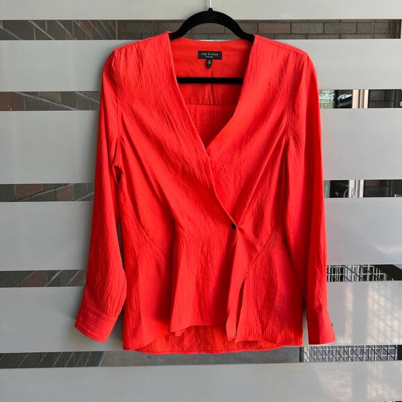 Rag & Bone Debbie Red Blouse Size XS - Picture 2 of 6